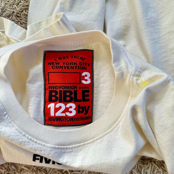 Rivington Roi Rebis Fivio Foreign Bible Promo NYC Exclusive White Tee XL RRR123 - Picture 7 of 8